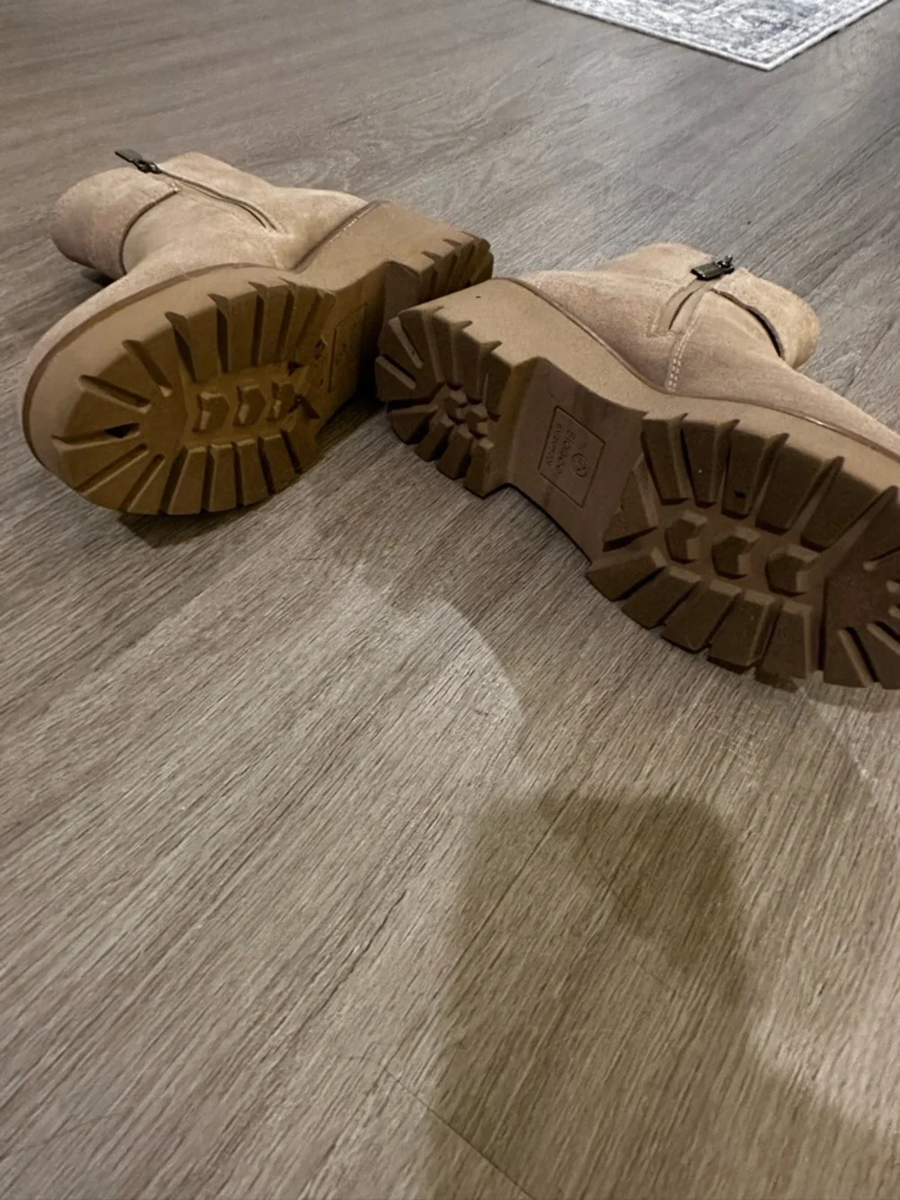 Blondo Beige Suede Buckle Ankle Booties - Picture 7 of 8